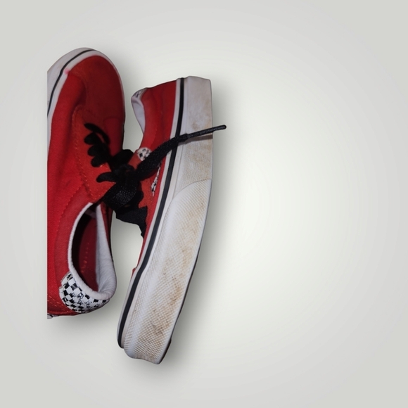 Vans toddler Red Low Skate suede Shoes Size 12.5 - Picture 10 of 14